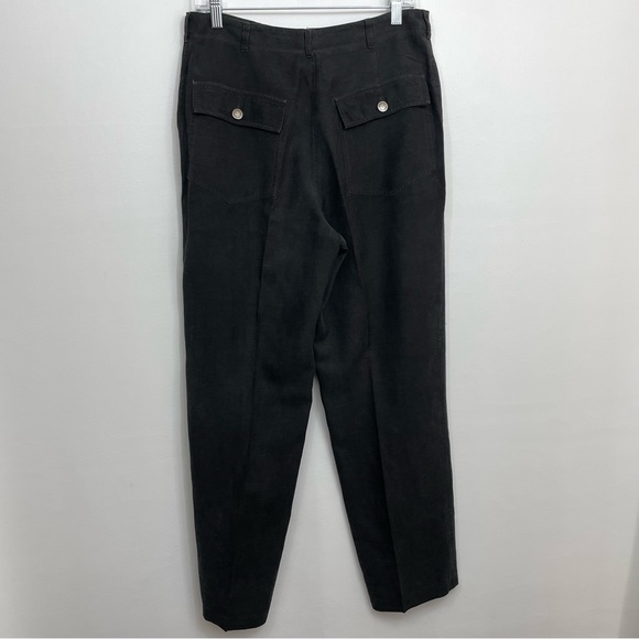 Fitigues Black Silk Linen Blend Pants - Picture 7 of 8